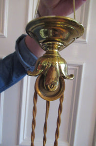 Art Nouveau Single Rise and Fall Light Fitting Vaseline Shade