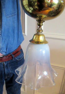 Art Nouveau Single Rise and Fall Light Fitting Vaseline Shade