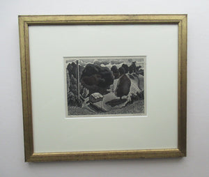 1930s Wood Engraving by Guy Malet Grosvenor School 