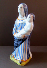 Load image into Gallery viewer, Antique French Quimper Faience Figurine of the Madonna and Child

