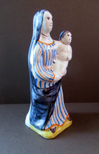 Load image into Gallery viewer, Antique French Quimper Faience Figurine of the Madonna and Child

