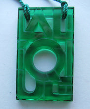 Load image into Gallery viewer, Vintage Lalique Glass Logo Pendant or Necklace Green
