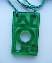 Load image into Gallery viewer, Vintage Lalique Glass Logo Pendant or Necklace Green
