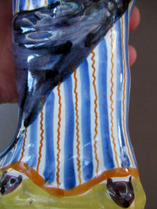 Antique French Quimper Faience Figurine of the Madonna and Child