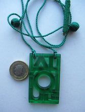 Load image into Gallery viewer, Vintage Lalique Glass Logo Pendant or Necklace Green

