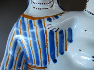 Antique French Quimper Faience Figurine of the Madonna and Child