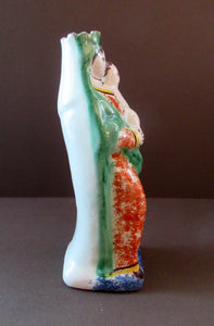 Antique French Quimper Faience Figurine Madonna and Child