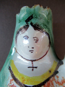 Antique French Quimper Faience Figurine Madonna and Child