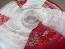 Load image into Gallery viewer, Fabulous Space Age Alrose / Empoli Italian Glass Genie Bottle Vase. Red and White Candy Stripes
