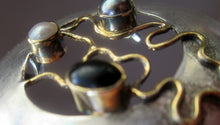Load image into Gallery viewer, Sterling Silver Brooch with Import Marks Scandinavian Pearls 1970s
