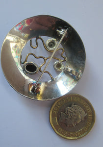 Sterling Silver Brooch with Import Marks Scandinavian Pearls 1970s