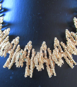 Vintage 1960s Vendome Necklace and Bracelet Gold Plate