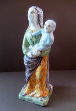 Load image into Gallery viewer, Antique French Quimper Faience Figurine. The Madonna and Child
