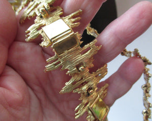 Vintage 1960s Vendome Necklace and Bracelet Gold Plate