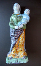 Load image into Gallery viewer, Antique French Quimper Faience Figurine. The Madonna and Child

