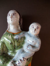 Load image into Gallery viewer, Antique French Quimper Faience Figurine. The Madonna and Child
