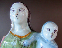 Load image into Gallery viewer, Antique French Quimper Faience Figurine. The Madonna and Child
