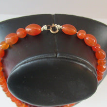 Load image into Gallery viewer, Vintage Carnelian Agate Amber Coloured Beads Necklace. Length: 23 inches
