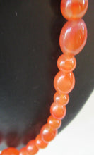Load image into Gallery viewer, Vintage Carnelian Agate Amber Coloured Beads Necklace. Length: 23 inches
