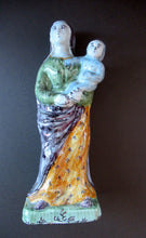 Load image into Gallery viewer, Antique French Quimper Faience Figurine. The Madonna and Child
