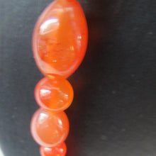 Load image into Gallery viewer, Vintage Carnelian Agate Amber Coloured Beads Necklace. Length: 23 inches
