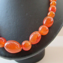 Load image into Gallery viewer, Vintage Carnelian Agate Amber Coloured Beads Necklace. Length: 23 inches
