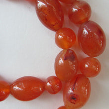 Load image into Gallery viewer, Vintage Carnelian Agate Amber Coloured Beads Necklace. Length: 23 inches
