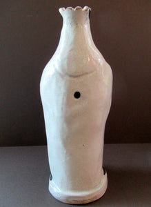 Large Antique French Quimper Faience Sculpture of Saint Barbe (Barbara)