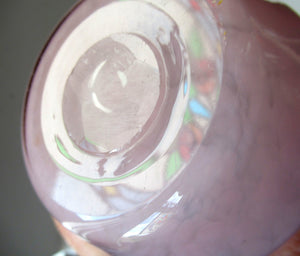 Vintage 1930s Monart Glass Miniature Vase Pink and Black
