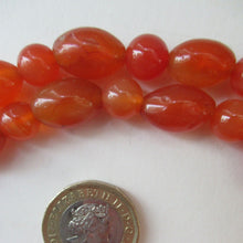 Load image into Gallery viewer, Vintage Carnelian Agate Amber Coloured Beads Necklace. Length: 23 inches
