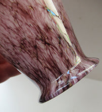 Load image into Gallery viewer, Vintage 1930s Monart Glass Miniature Vase Pink and Black
