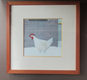 James Fairgrieve 1980s Study of a White Rooster in the Snow