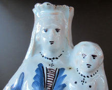 Load image into Gallery viewer, Antique French Faience Quimper Blue and White Figurine. Madonna and Child
