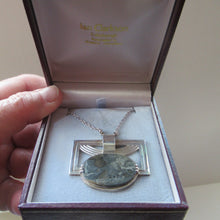 Load image into Gallery viewer, William Hardwick Hall Designer Pendant 1970s. Scottish Silver &amp; Agate

