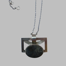 Load image into Gallery viewer, William Hardwick Hall Designer Pendant 1970s. Scottish Silver &amp; Agate
