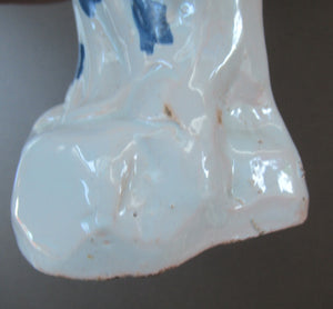 Antique French Faience Quimper Blue and White Figurine. Madonna and Child