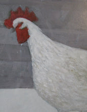 Load image into Gallery viewer, James Fairgrieve 1980s Study of a White Rooster in the Snow
