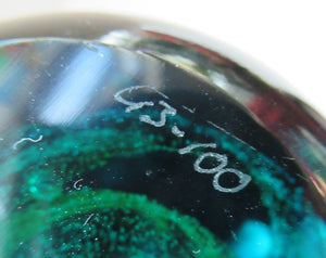 Limited Edition 100. Emerald Grotto Caithness Glass Paperweight by Colin Terris