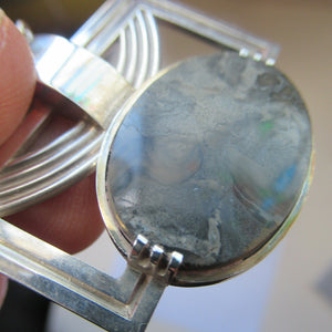 William Hardwick Hall Designer Pendant 1970s. Scottish Silver & Agate