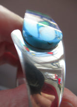 Load image into Gallery viewer, Vintage Mexican Taxco 925 Sterling Silver Bracelet Bangle with Coloured Agate Stones 
