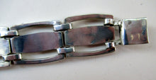 Load image into Gallery viewer, 1970s 950 Mexican Taxco Silver Link Bracelet with Onyx Panels 
