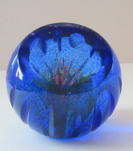 Scottish Glass. Caithness Glass Paperweight. Sapphire Chasm by Helen MacDonald