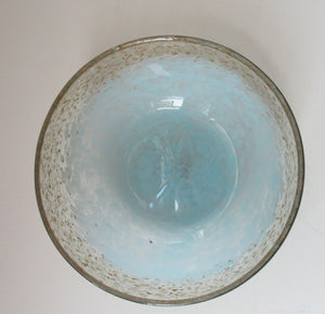 1940s SCOTTISH GLASS. Monart Bowl with Original Paper Label