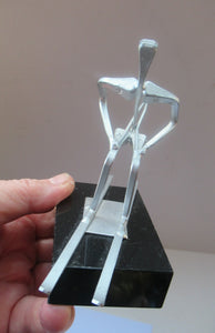 Scottish Horseshoe Nail Sculpture of a Skiing Man