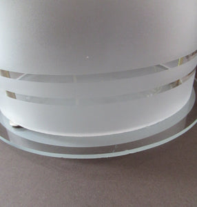 Original 1930s Art Deco White Satin Glass and Brass Pendant Shade