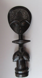 Large Old Wooden African Ashanti Akub'ba (Akuba) Fertility Figure