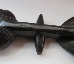 Large Old Wooden African Ashanti Akub'ba (Akuba) Fertility Figure