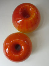 Load image into Gallery viewer, 1950s Glass Ball Candlesticks, probably Swedish. Retailed by Wuidart Glass
