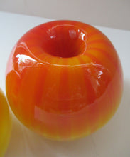 Load image into Gallery viewer, 1950s Glass Ball Candlesticks, probably Swedish. Retailed by Wuidart Glass
