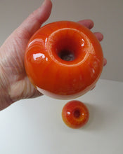 Load image into Gallery viewer, 1950s Glass Ball Candlesticks, probably Swedish. Retailed by Wuidart Glass
